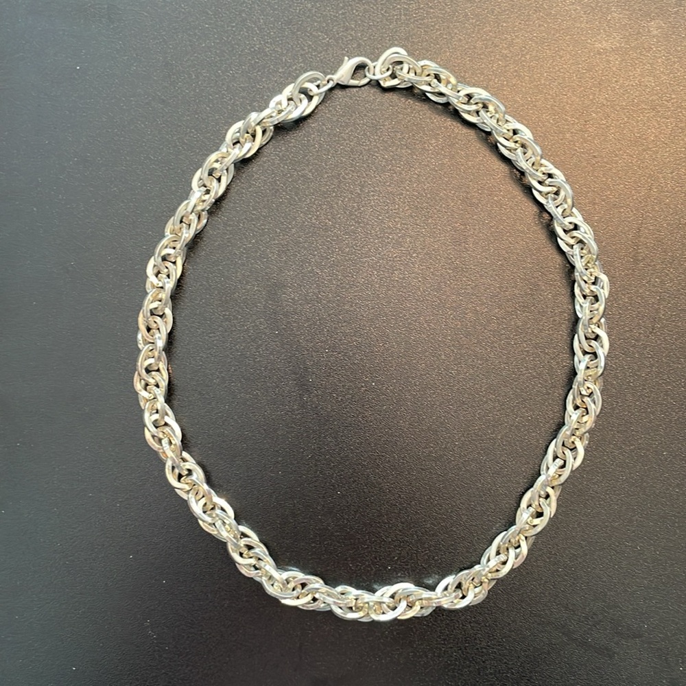 Silver Rope Chain Necklace 16 inches